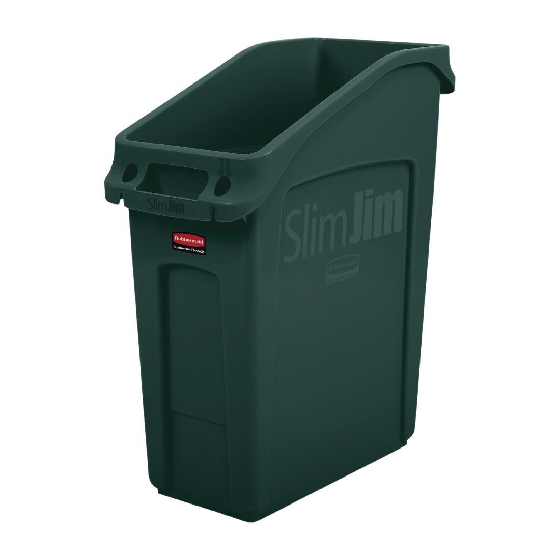 Rubbermaid Slim Jim Under-Counter Bin Green 49Ltr - FC926  - 1