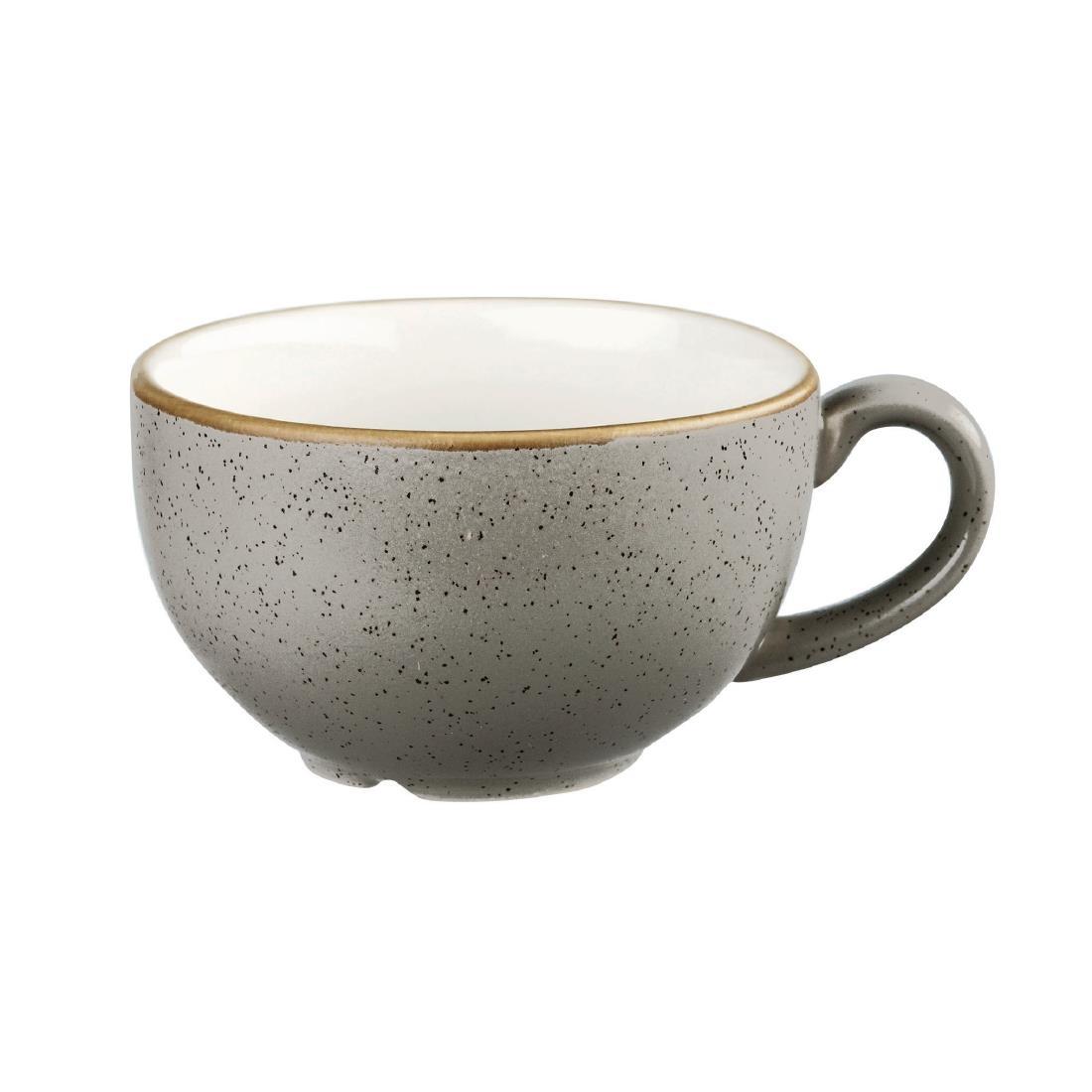 Churchill Stonecast Cappuccino Cup Peppercorn Grey 8oz (Pack of 12) - DK566  - 1