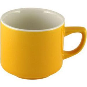 Churchill New Horizons Colour Glaze Maple Tea Cups Yellow 199ml (Pack of 24) - M822  - 1