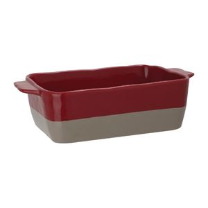 Olympia Red And Taupe Ceramic Roasting Dish - DB522  - 1