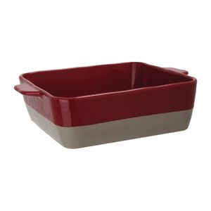 Olympia Red And Taupe Ceramic Roasting Dish 4.2Ltr - DB527  - 1