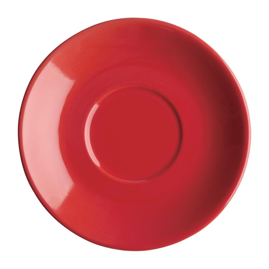 Olympia Cafe Flat White Saucers Red 135mm (Pack of 12) - FF995  - 1