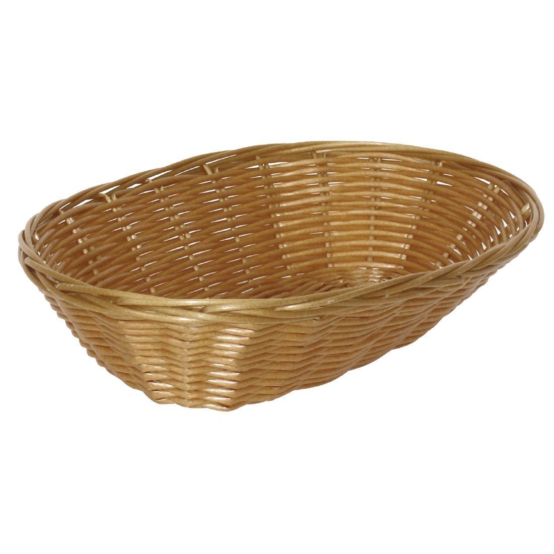 Poly Wicker Oval Food Basket (Pack of 6) - T364  - 1