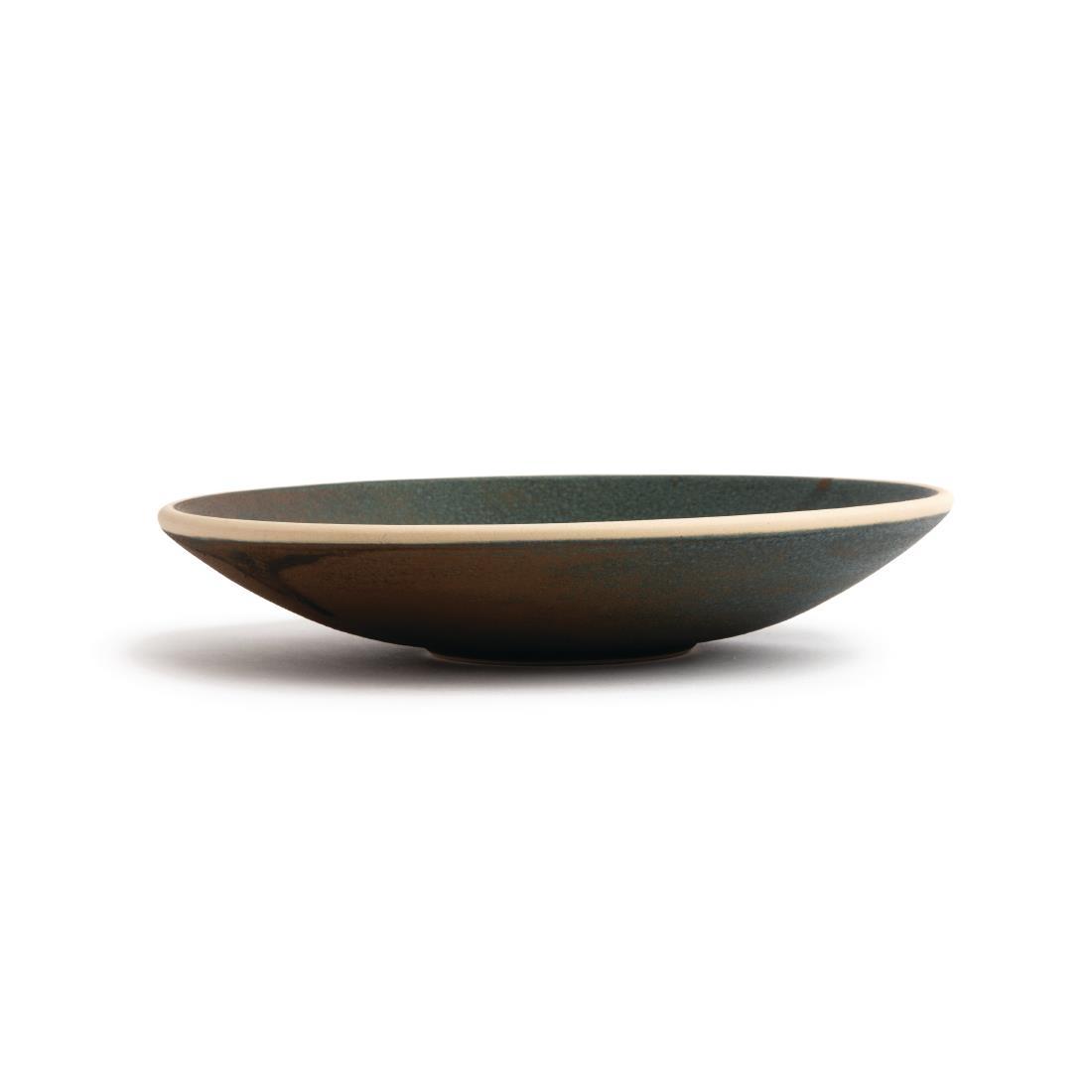 Olympia Canvas Shallow Tapered Bowl Green Verdigris 200mm (Pack of 6) - FA326  - 3