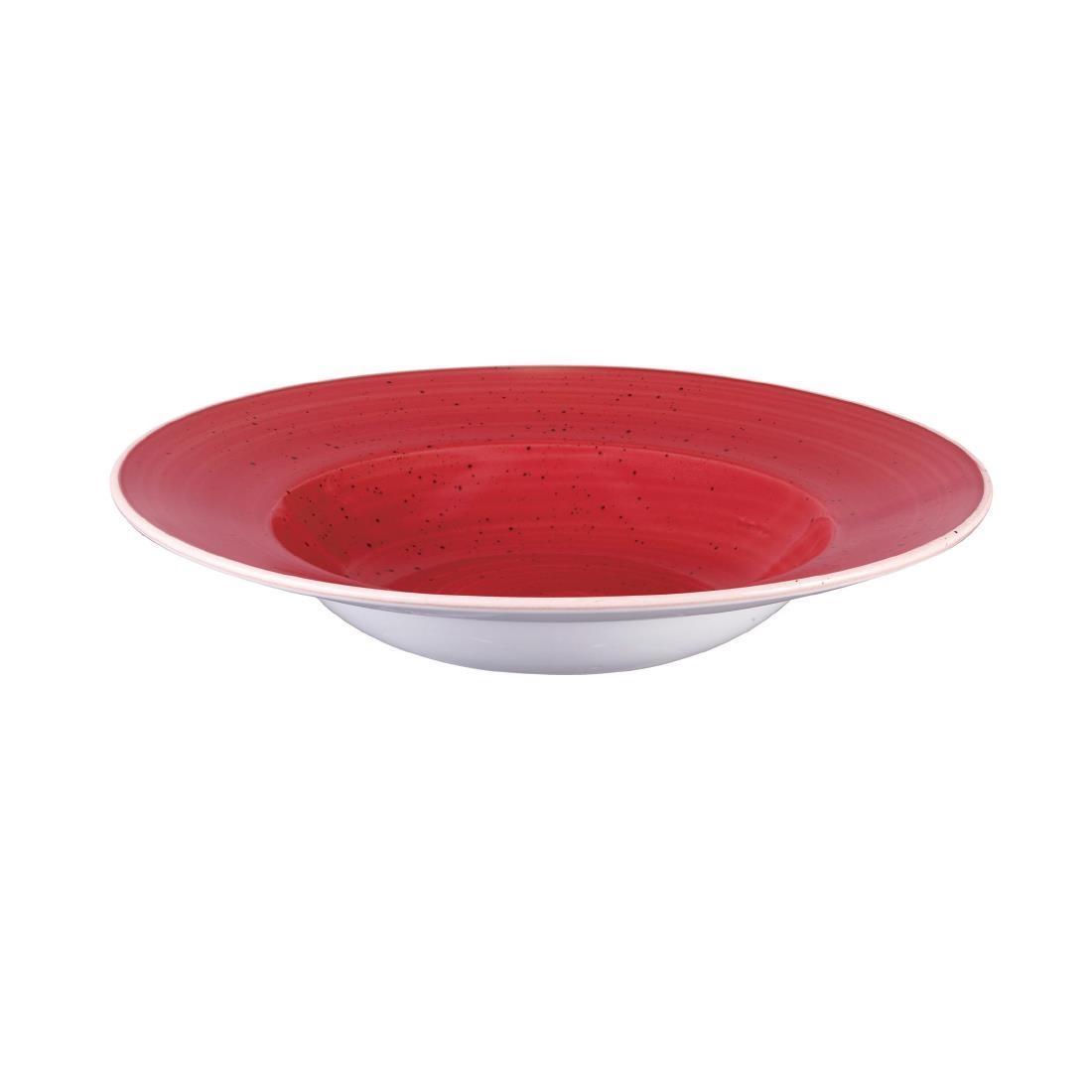 Churchill Stonecast Round Wide Rim Bowl Berry Red 240mm (Pack of 12) - DM467  - 2