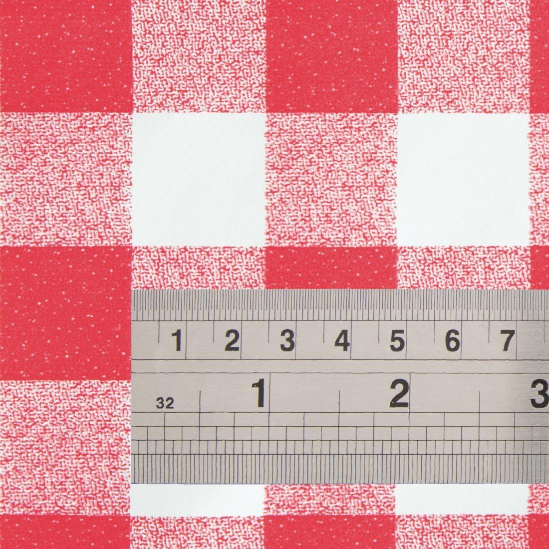 PVC Chequered Tablecloth Red 54 x90in - E795  - 3