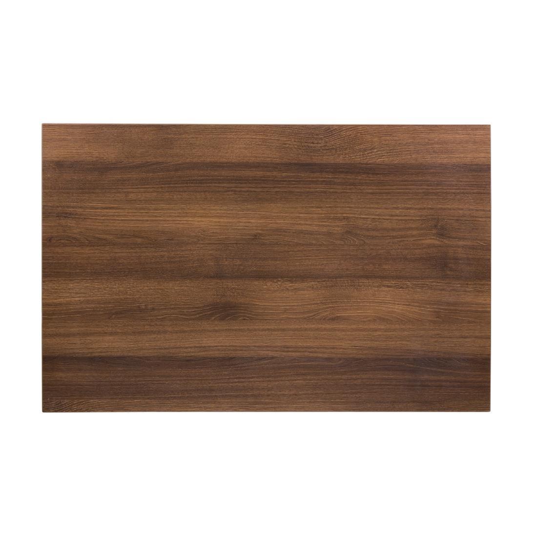 Bolero Pre-drilled Rectangular Table Top Rustic Oak 1100(W) x 700(D)mm - DT442  - 2
