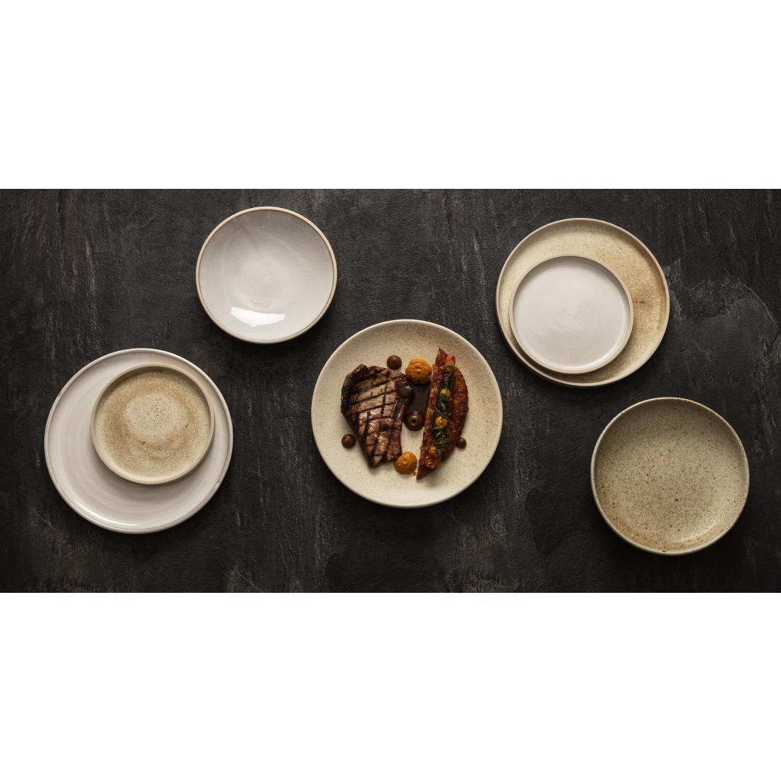 Olympia Canvas Flat Round Plate Murano White 180mm (Pack of 6) - FA328  - 5