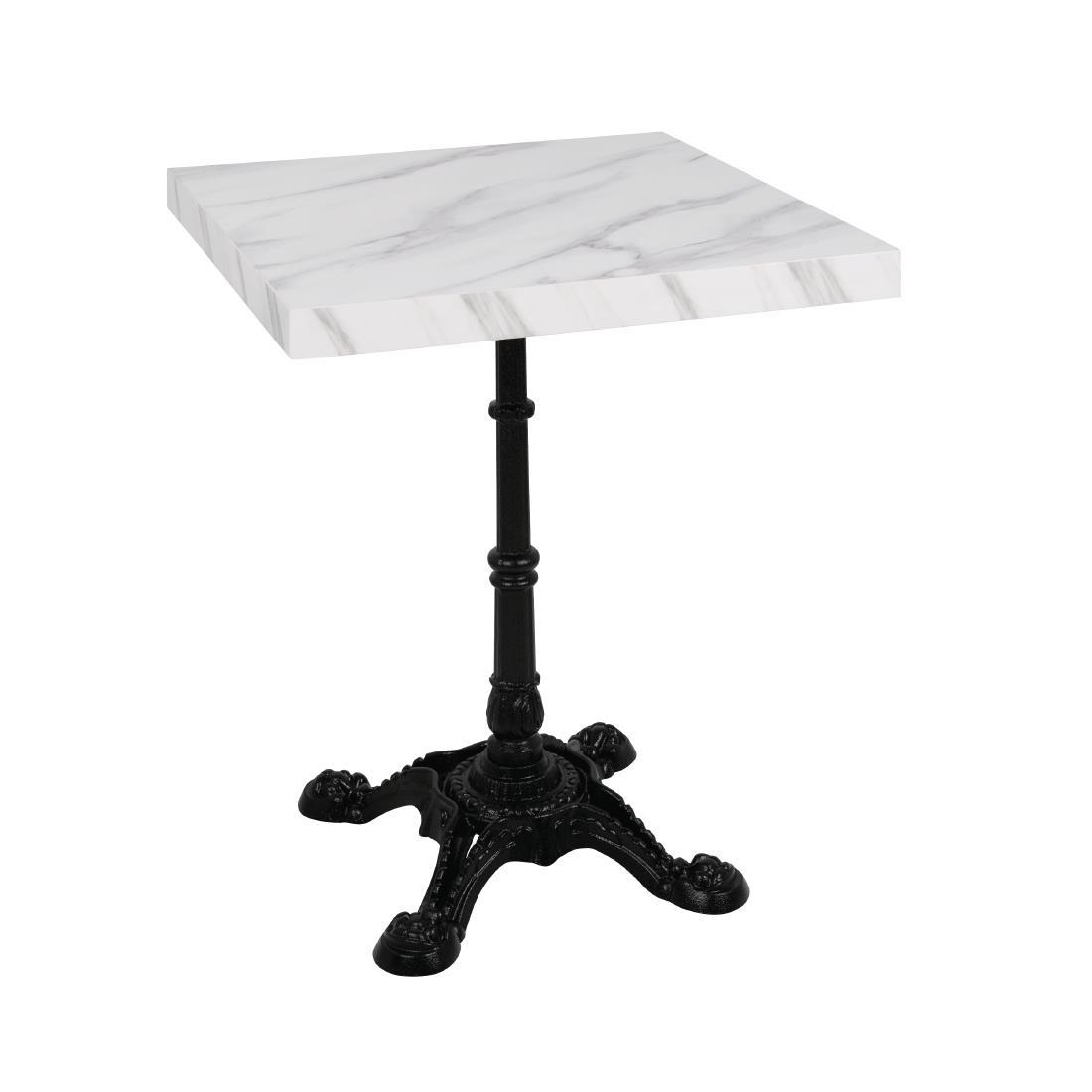 Bolero Pre-Drilled Square Table Top Marble Effect 600mm - DT444  - 3