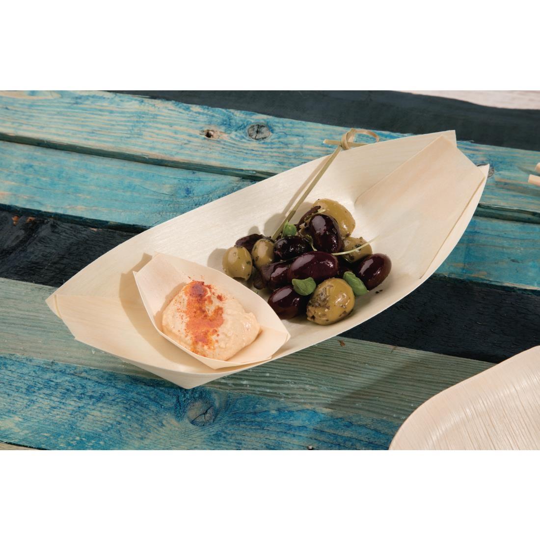 Fiesta Compostable Wooden Sushi Boats Medium 190mm (Pack of 100) - DK387  - 10