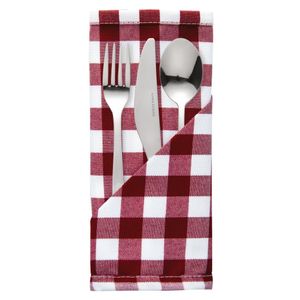 Gingham Polyester Napkins Red Check (Pack of 10) - HB580  - 1