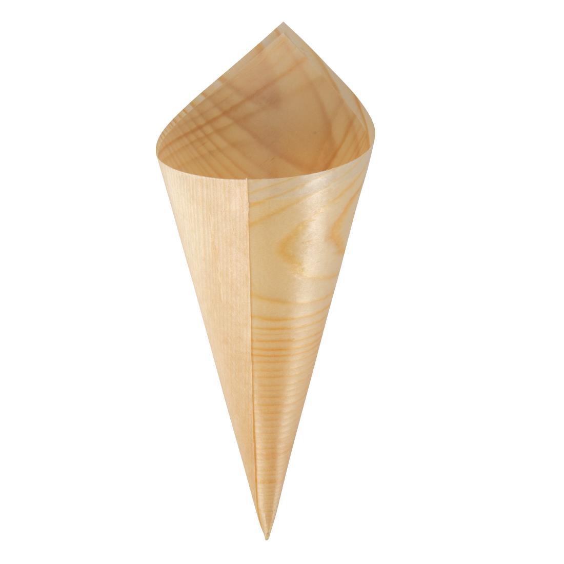 Fiesta Compostable Wooden Canape Cones 75mm (Pack of 100) - DK389  - 1