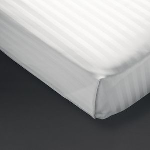 Mitre Comfort Satin Flat Sheet White Double - GT846  - 1