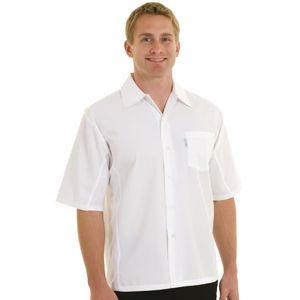 Chef Works Unisex Cool Vent Chefs Shirt White M - A912-M  - 1