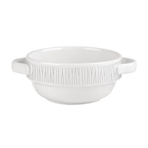 Churchill Bamboo Handled Stacking Soup Bowl 14oz (Pack of 6) - DK412  - 1
