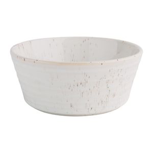 Olympia Cavolo Flat Round Bowls White Speckle 143mm (Pack of 6) - FD900  - 1