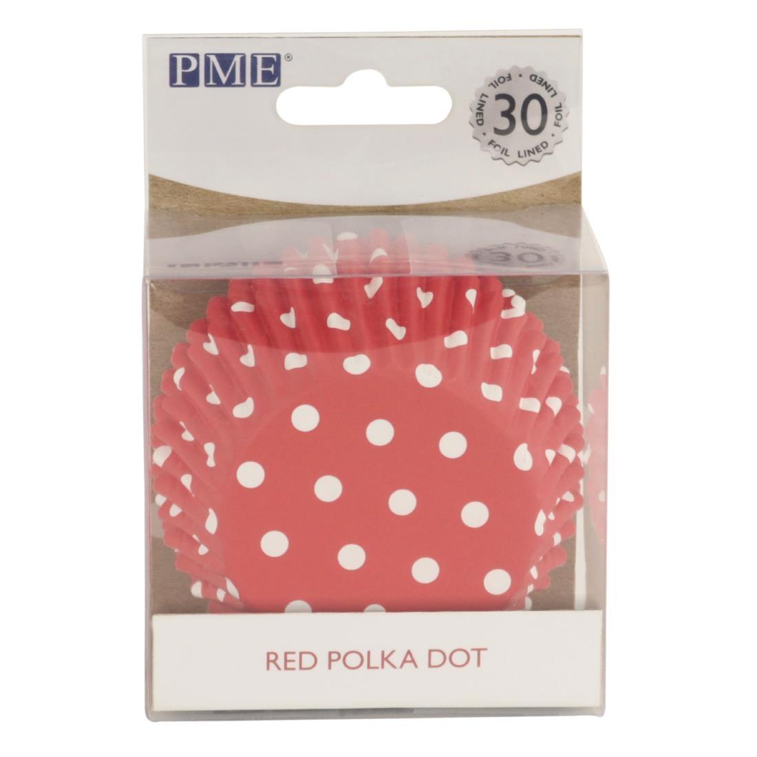 PME Cupcake Foil Lined Baking Cases Polka Dot (Pack of 30) - GE849  - 6