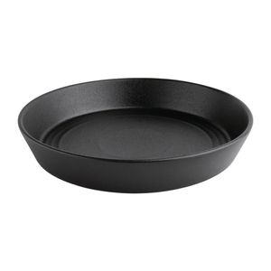 Olympia Cavolo Flat Round Bowls Textured Black 220mm (Pack of 4) - FD907  - 1