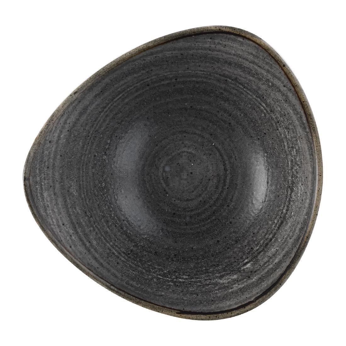 Churchill Stonecast Raw Lotus Bowl Black 178mm (Pack of 12) - FS845  - 2