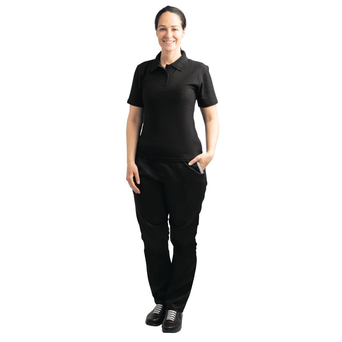 Ladies Polo Shirt Black XL - BB474-XL  - 1
