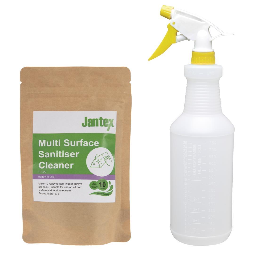 Jantex Green Kitchen Surface Sanitiser Sachets (Pack of 10) - FT322  - 6