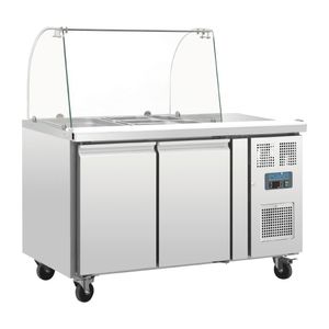 Polar U-Series Double Door Refrigerated Gastronorm Saladette Counter - CT393  - 1