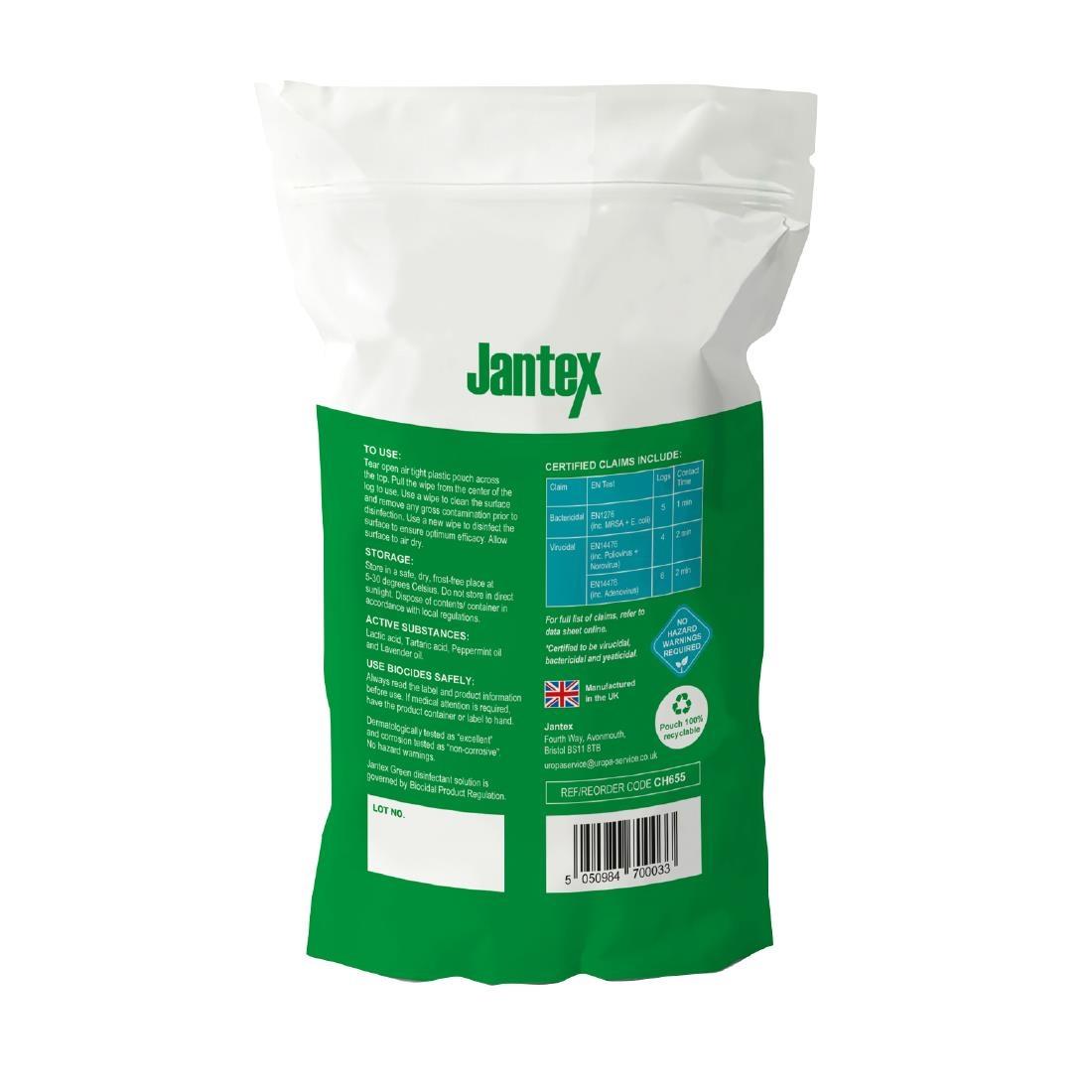 Jantex Green RTU Probe Sanitiser Wipes Refill Pack 130mm (Pack of 100)