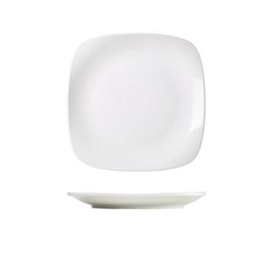 Genware Porcelain Rounded Square Plate 21cm/8.25" (Pack of 6) - 184521 - 1