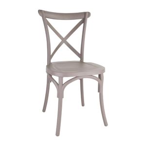 Bolero Polypropylene Cross Back Side Chair Cappuccino (Pack of 4) - DG243