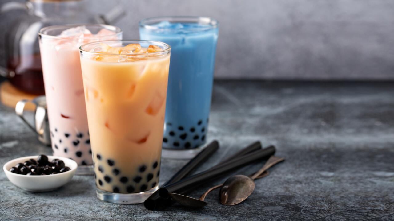 Another example of bubble tea in unique packaging, this is bubble tea in  plastic bags for drinking.