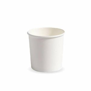 BioPak 12oz White BioBowls/Soup Containers With PLA Coating (Case of 500) - BB-BL-12-W-UK - 1