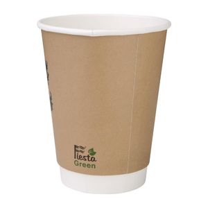 Fiesta Compostable Coffee Cups Double Wall 340ml (Pack of 25) - CU987 - 1