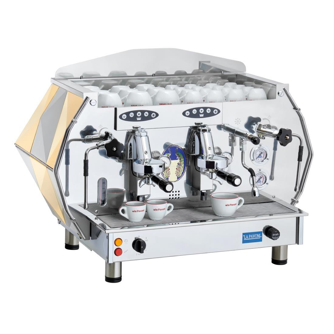 La Pavoni Two Group Automatic Professional Coffee Machine 3-Phase Gold ...
