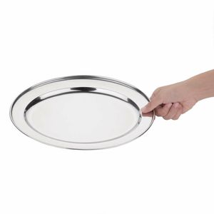 Olympia Stainless Steel Oval Serving Tray 350mm - K364 - 3