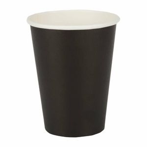 Fiesta Recyclable Coffee Cups Single Wall Black 340ml / 12oz (Pack of 1000) - GF042 - 1