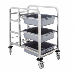 Vogue Stainless Steel Bussing Trolley - DK738 - 3