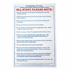 Vogue Food Safety Act 2006 Guidance Sign - L951 - 1