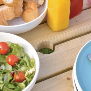 Rowlinson Round Wooden Picnic Table 6.5ft - CG097 - 3