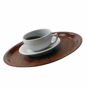Cambro Mykonos Laminate Round Canteen Tray Walnut 380mm - DM798 - 3