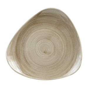 Churchill Stonecast Patina Antique Triangle Plates Taupe 311mm (Pack of 6) - HC792 - 1