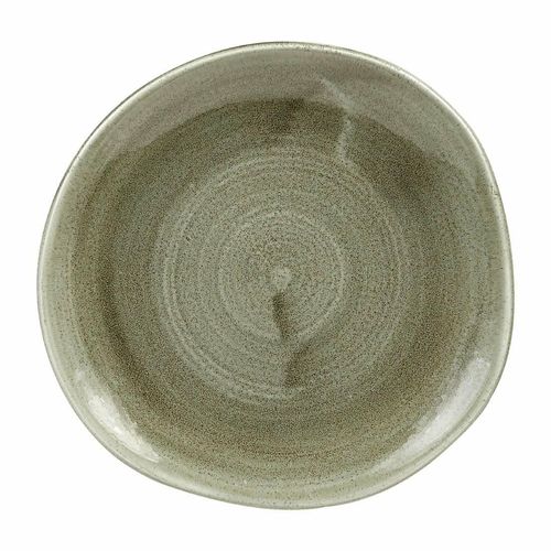 Churchill Stonecast Patina Antique Organic Round Plates Green 186mm (Pack of 12) - HC823 - 1