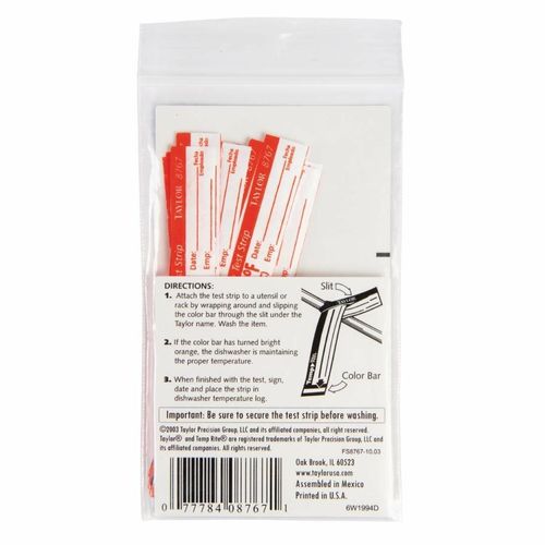 Dishwasher Temperature Test Strip (Pack of 25) - GJ059 - 2