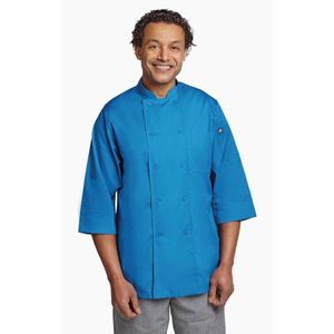 Chef Works Unisex Chefs Jacket Blue L - B178-L - 3