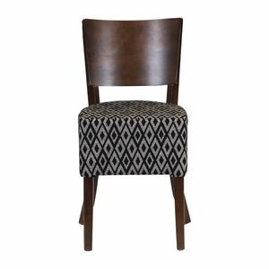 Asti Padded Dark Walnut Dining Chair with Black Diamond Deep Padded Seat and Back (Pack of 2) - FT421 - 3