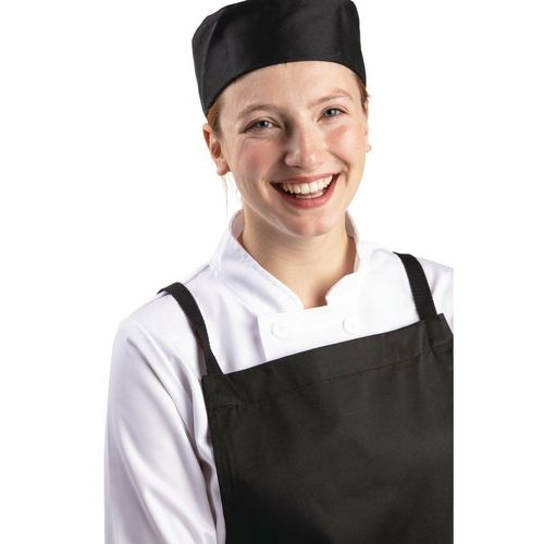Whites Chef Skull Cap Polycotton Black - L - A206-L - 2