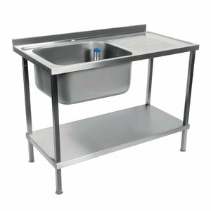 Holmes Fully Assembled Stainless Steel Sink Single Right Hand Drainer 1200mm - DR384 - 1