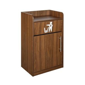 Litter Bin and Tray Stand Walnut Finish - FW546 - 1