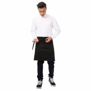 Chef Works Half Bistro Apron Black - B660 - 1