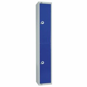 Elite Double Door Coin Return Locker with Sloping Top Graphite Blue - W975-CNS - 1
