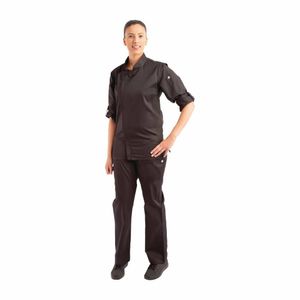 Chef Works Unisex Hartford Lightweight Chef Jacket Black Size M - BB083-M - 1